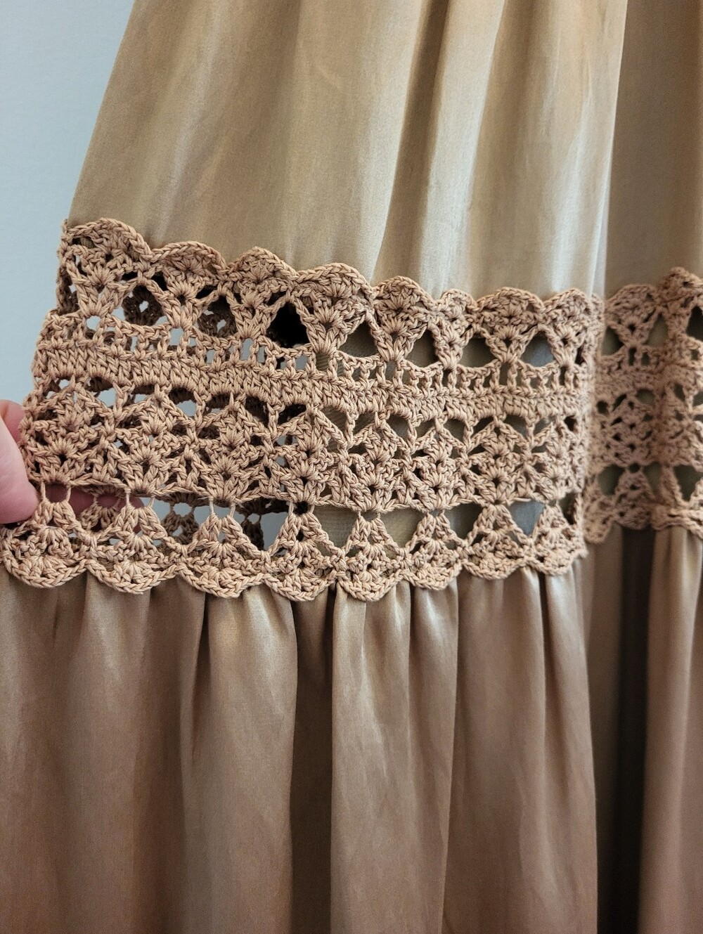 NWT Silk BCBG Maxazaria Boho Crochet Maxi Sequin Embellished Dress - Picture 5 of 16
